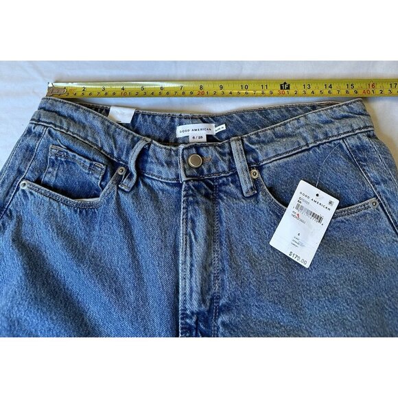 Good American Paneled Wide Leg Jeans in Indigo Palazzo 28x33 NWT - Picture 4 of 9